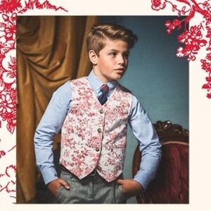 Janie and Jack Red and White Vest